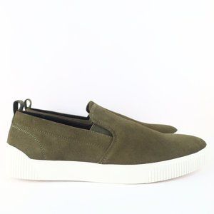 Hugo Boss Men's Zero Slip on Suede Sneakers 10 US Dark Green- 0093, 0096